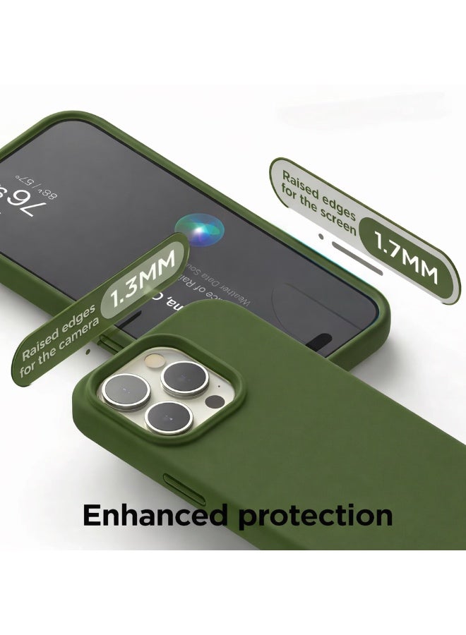 ميدا غطاء سيليكون لجهاز ايفون 16 برو، جراب حماية لكامل الجسم بملمس حريري ناعم، غطاء مضاد للصدمات مع بطانة من المايكروفايبر - Image 2